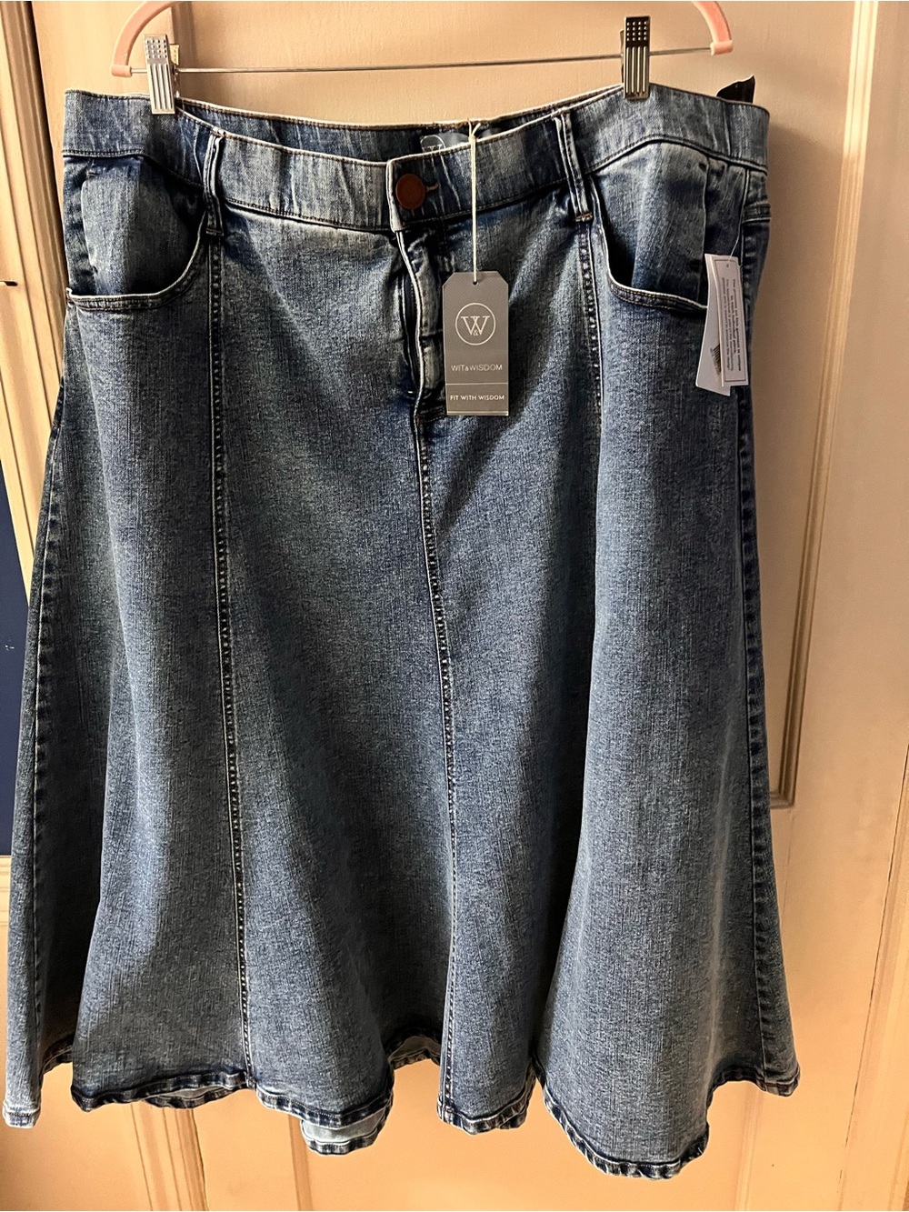 Women’s Wit & Wisdom Blue Denim A-Line Skirt -Size 20W-NWT-Nordstroms